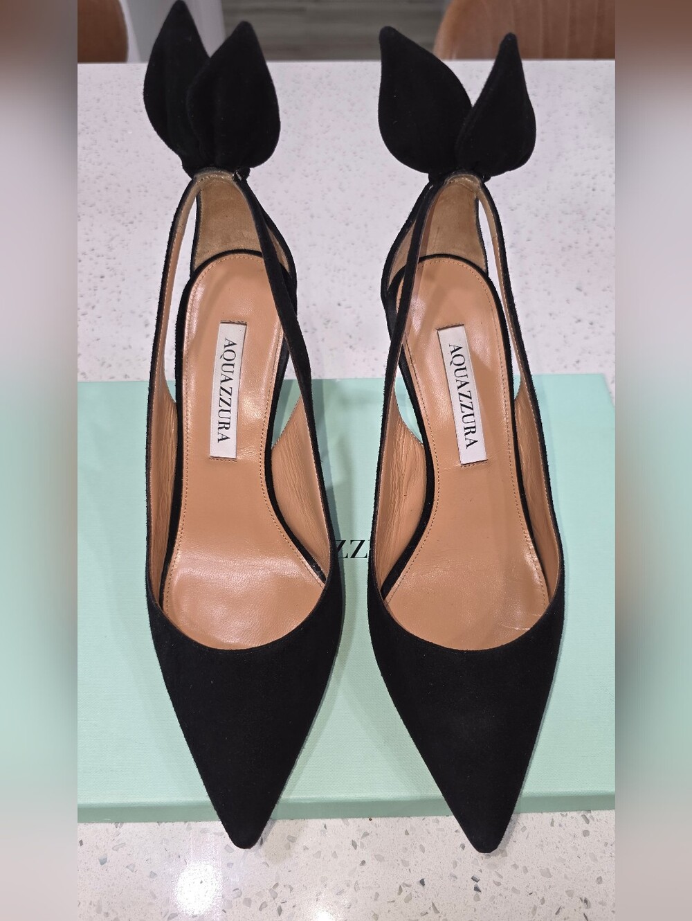 Aquazzura Bow Tie Pump 85 Suede